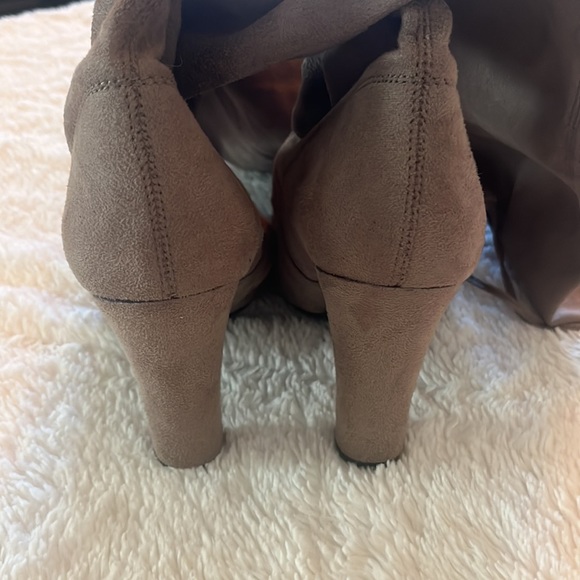 Like New Thigh High Faux Suede Heeled Boot with Drawstring Tie by Steve Madden - Picture 9 of 9